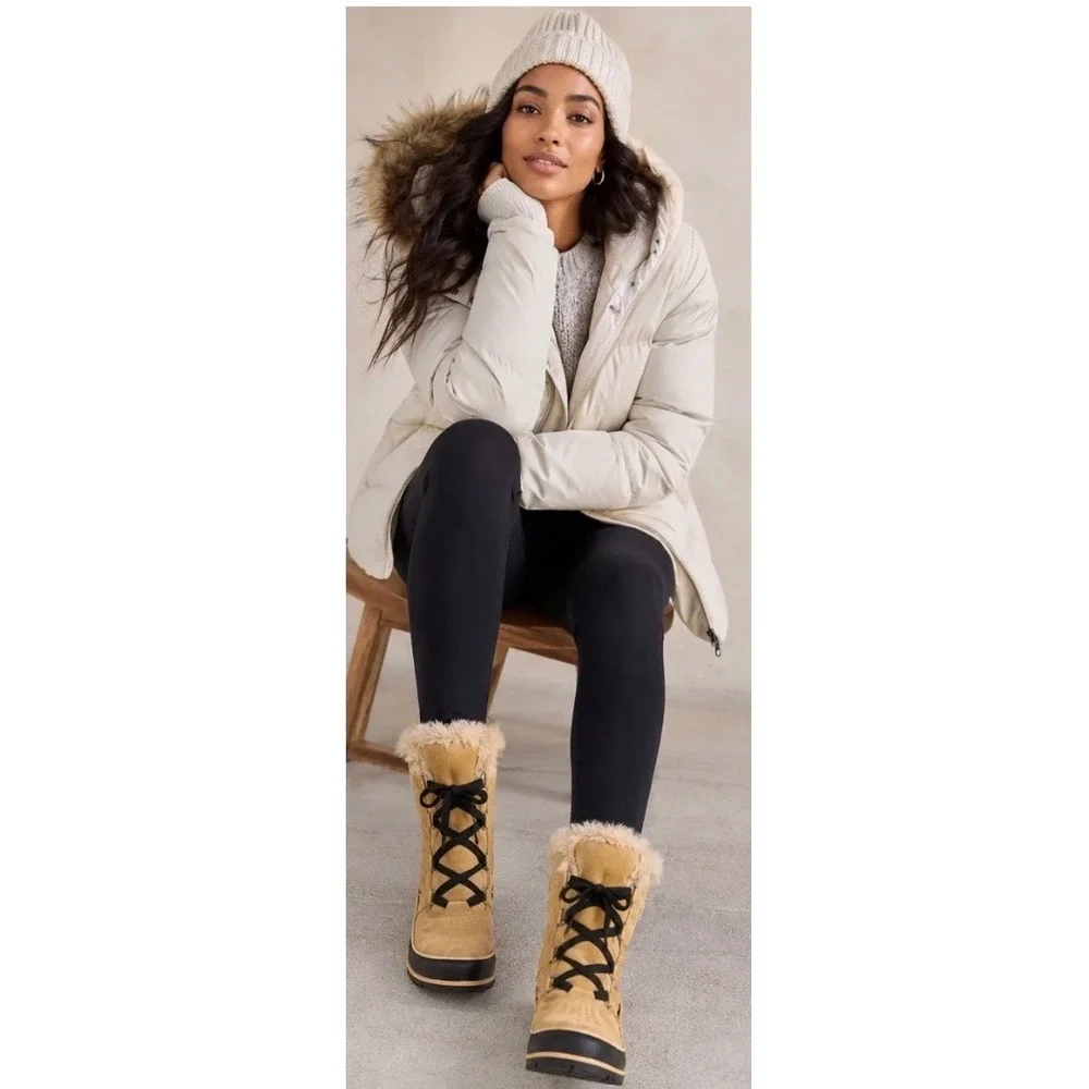 SOREL Tivoli Waterproof Winter Boots Youth 7Y / Women's 8-8.5 Tan Black